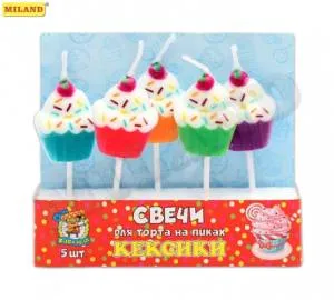 Свечи д/торта на пиках "Кексики" 5 шт.