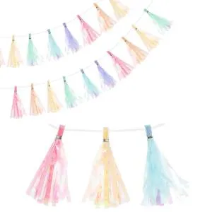 Помпон кисточка 35 см. (нежный микс, хамелеон) 12 листов 6233608