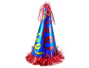 Колпак фольг. с бахромой Серпантин 25 см.