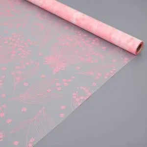 Пленка матовая "Ландыши" 57 см*10 м. розовая / ч38132 / 20117