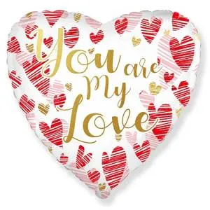 18" YOU ARE MY LOVE Сердца (Flexmetall)/1202-3665