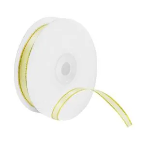 Лента атлас с золотой нитью Айвори 25мм*22,85м/13-25SGE