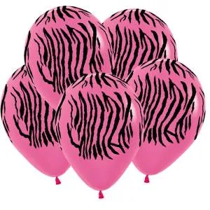 Зебра, фуксия пастель 12" 50 шт.(Колумбия)