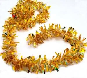 Мишура "Полосы" золото 2 м.*8 см. (Китай) 183011