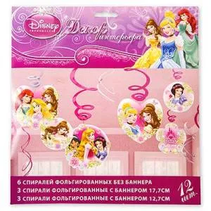 Спираль "Disney Принцессы" 46-60 см.12 шт.