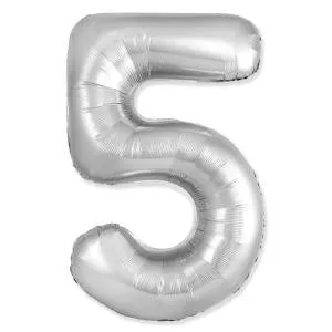 Цифра "5" - SLIM серебро / Flexmetal
