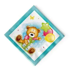 Салфетки "С ДР Милый Мишка", 12 шт/703016