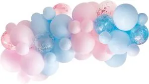 Гирлянда Конфетти голубой/розовый макарунс из воздушных шаров, 44 шт. в уп./6233268