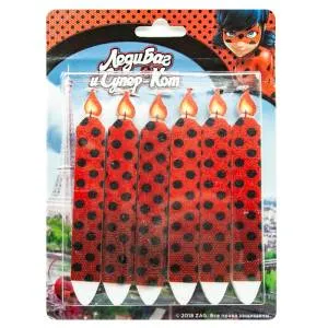 Свечи Черные точки "Леди Баг" / 275136