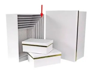 Коробка Золотой кант белый 33*25.5*14.5