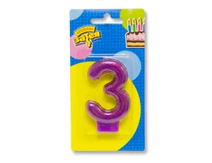 Свеча-цифра "3" Блестящая 7,6см /1502-2148