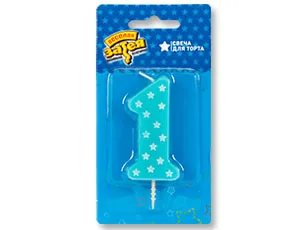 Свеча -цифра "1" 1-ый ДР Мальчик 1502-2404