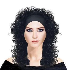 Парик "Кудрявый с повязкой" брюнетка/211-М-ВК