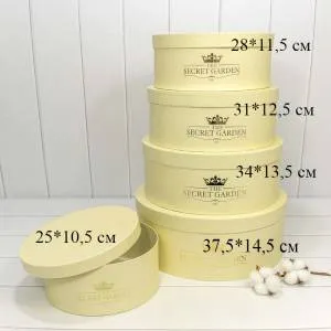 Коробка 28*11,5 см "THE SECRET GARDEN" круглая бежевый