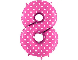 Цифра "8" -  Горошек на розовом /Grabo                     