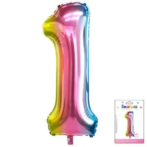 Цифра "1" Радуга нежный градиент 40"/ Китай 190019-1