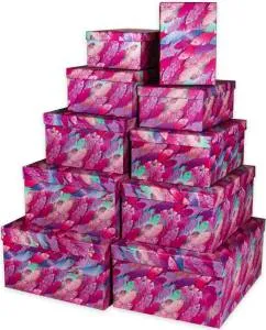 Коробка 29*23*12 см "Яркие перья"