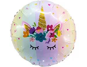 18" Круг "Единорог спящий радужный"  / Китай