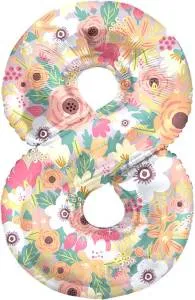 Цифра "8" Цветочный вальс 34"/ Китай 131438