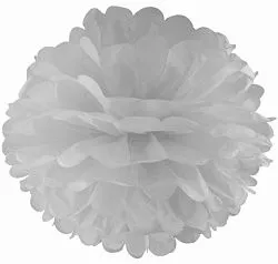 Помпон из бумаги 16 см. (серебряный)