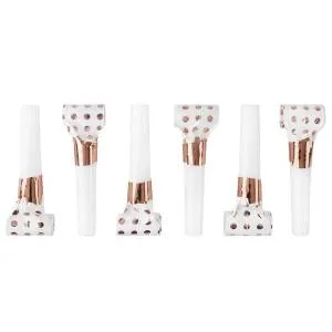 Язычки гудки "Горошек" белый/розовое золото 6 см., 6 шт./6232268