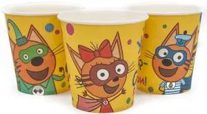 Стаканы Три кота Супер Герои, желтый 250мл 6шт /6014970