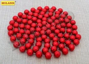 Бусы на елку 1,4 см*1,8 м Красные