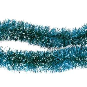 Мишура голубая с белыми кончиками 2 м* 10 см. (Ч22180)