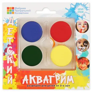 Аквагримм профессион.,4 цвета (кр,син,желт,зел)/430016