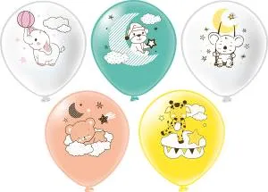 12" Зверята, 2 цв. 5 дизайнов/ 25 шт (Тайланд) / ч55330