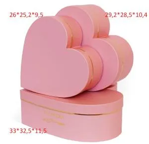 Коробка 33*32,5*11,5 см Сердце, розовый / W9648
