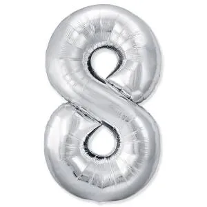 Цифра "8" - SLIM серебро / Flexmetal