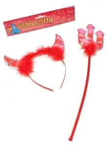 319898 Ободок+жезл "Чертовка блеск"