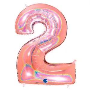 Цифра "2" - Розовое золото голография в упак. /Grabo                     