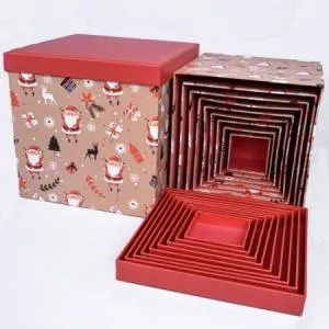 Коробка 12.5*12.5 см. "Веселый Санта"