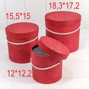 Коробка Цилиндр Красный 18,3*17,2