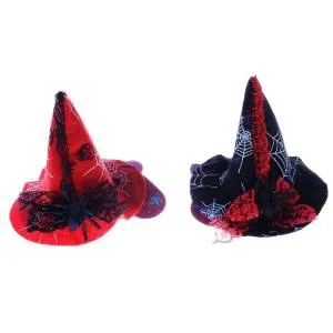 322498 зажим шляпа Ведьмочка паутина с пауком