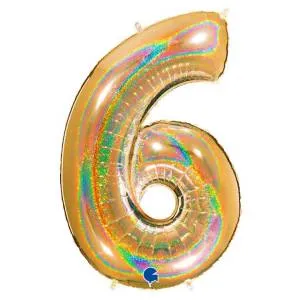 Цифра "6" - Золото голография в упак. /Grabo                     