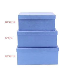 Коробка 35*25*11 см Синяя перламутр/10337