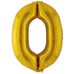 Цифра "0" Золото блеск 40"/ Китай 1207-5391