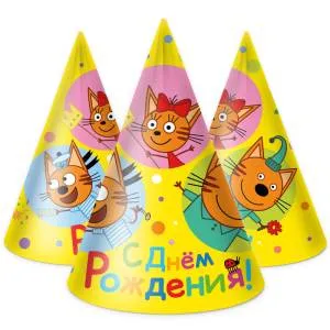 Колпак "Три Кота" Яркий Праздник  6 шт./ 6014993