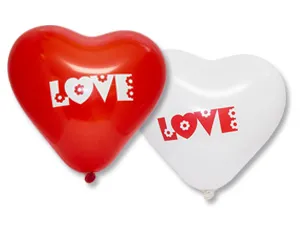 Сердце 10" Кр/Бел LOVE