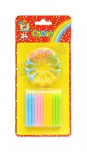 Свечи д/торта с подст. "Веселая радуга 24 шт."