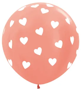 36" Классические сердца, розовое золото металлик(Колумбия)