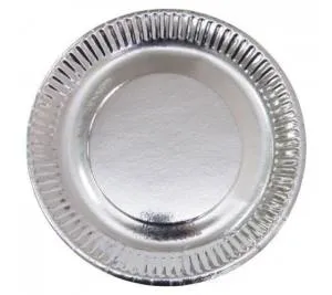 Тарелки однотонные серебро 6шт 9дюймов