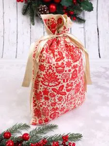 Мешочек для подарков "Праздничное настроение" 30*45 см