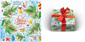 Бумага упак. С Новым Годом 70*100см /УБ-0724 Optima  