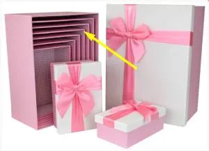 Коробка 24.3*17.6*10.5 Атласный бант, Рогожка /SY604-6710