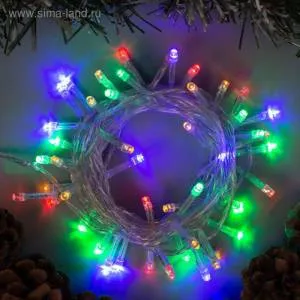 Гирлянда "Метраж" 5м. МУЛЬТИ  прозр.нить /3556755