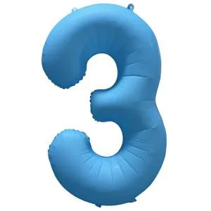 40" Цифра "3" Неон Blue / Китай 1207-6135